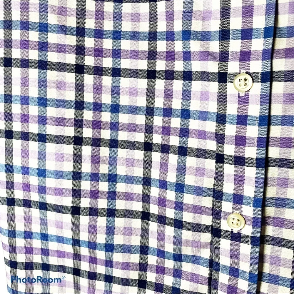 BANANA REPUBLIC Plaid Cotton Slim Fit Non-Iron Button Up Casual Shirt,‎ Small